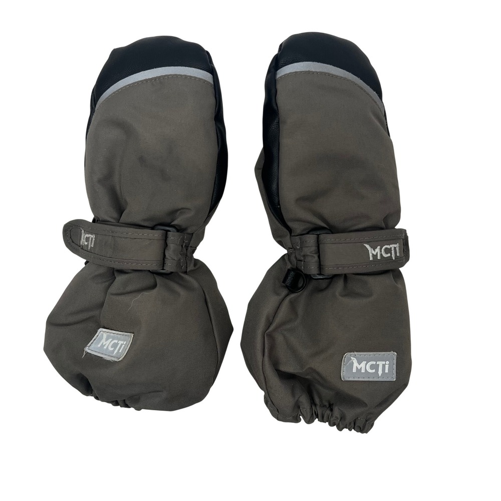 MCTi Kids Winter Mittens Size 2 Gray Black Waterproof Insulated Warm‎